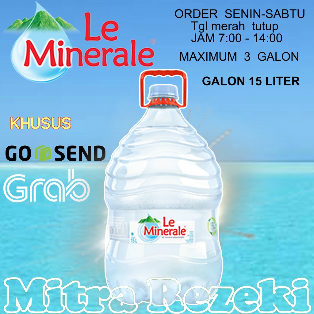 Jual Air Mineral Kemasan Galon Le Minerale 15 Liter Sekali Pakai Mineral Aqua Vit Cleo Shopee 7609