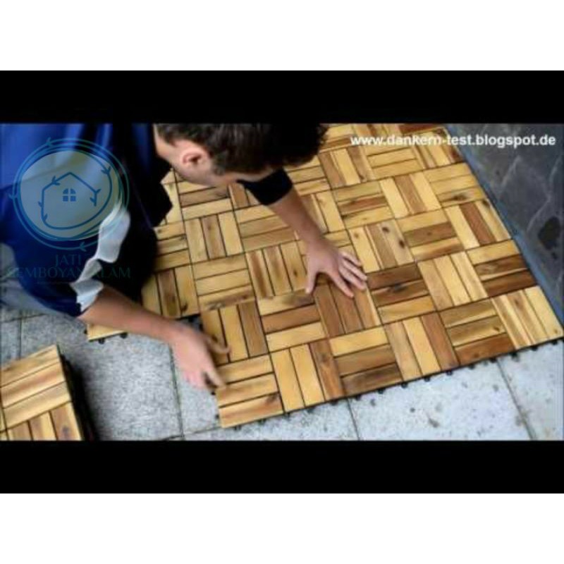 Jual Termurah Lantai Kayu Jati Ubin Kayu Jati Parket Parquet Flooring Decking Tile Lantai