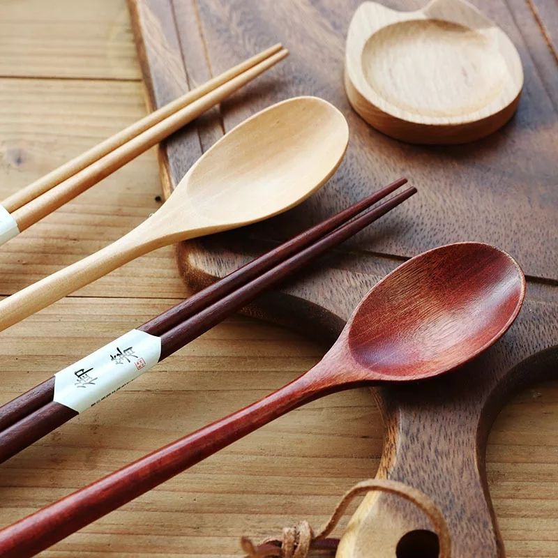 Sendok Sumpit Kayu Korea Alat Makan Kayu Korean Sujeo Set Wooden Cutlery Set Spoon Chopstick #2