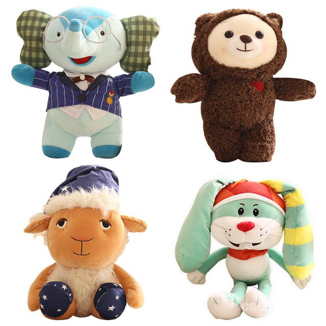 Rainbow Ruby Teddy Bear Deer Plush Stuffed Soft Toys for Kid Cartoon Elephant Rabbit Doll Children B