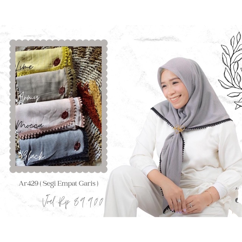 JILBAB SEGI EMPAT || AR429 || SEGI EMPAT GARIS || NOVA ARRAFI || DISTRIBUTOR HIJAB