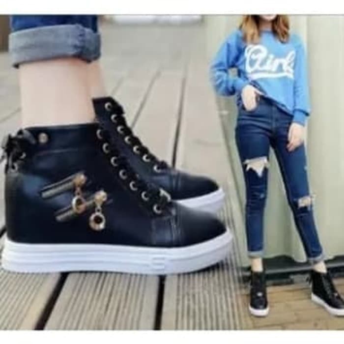 TERBARU Sepatu Boots Wanita Kanza SBO339 - Hitam, 37