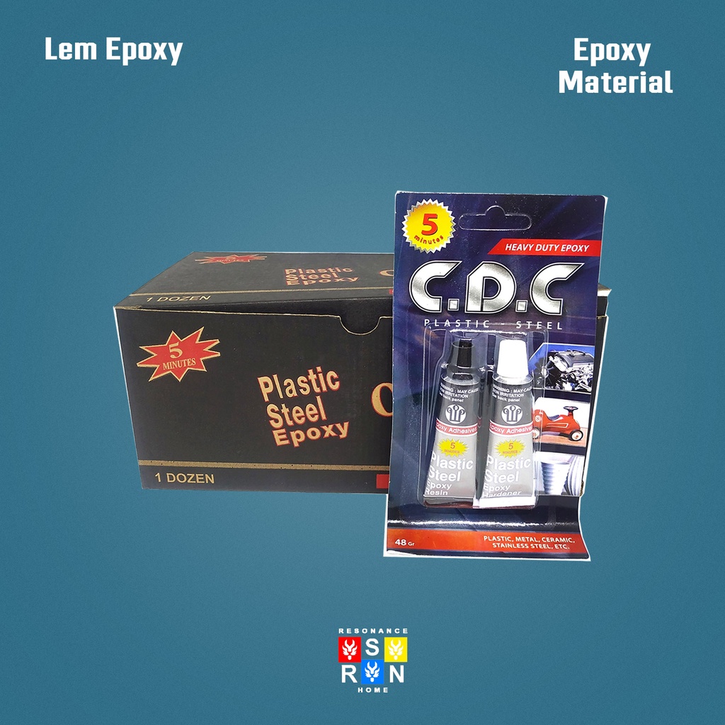 Lem Besi Epoxy Plastic Steel 48gram / Lem CDC 5 menit Resonance Home