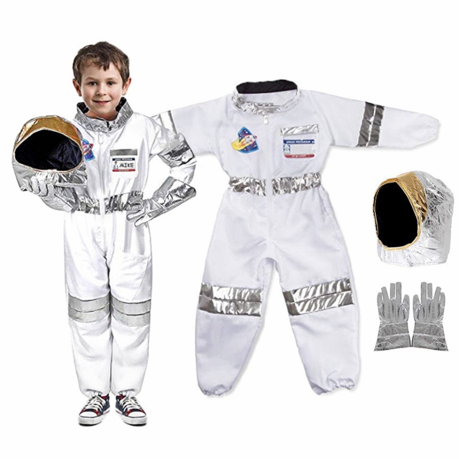 Kostum Astronaut Pesta Tema Helm Astronot Cosplay Kado Anak Space Suit