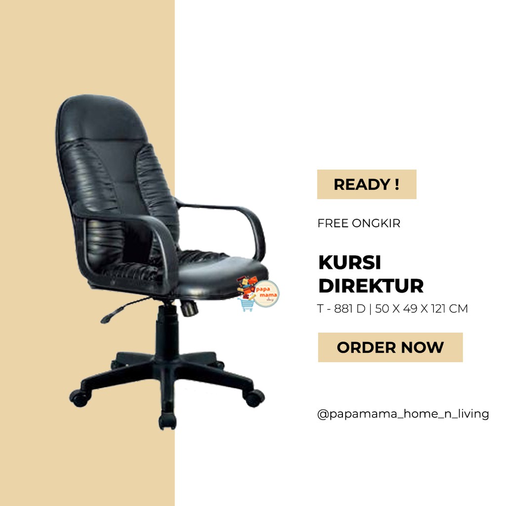 Kursi Kantor Terraland - Kursi Direktur 1881D  - Kursi Kantor Sintetis Berkualitas - Hidrolik Bergar