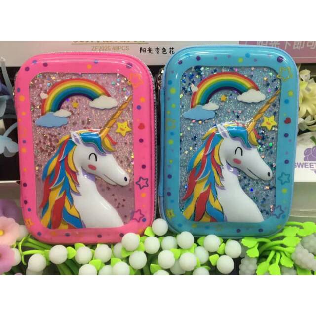 

Pencil case import unicorn water gliter