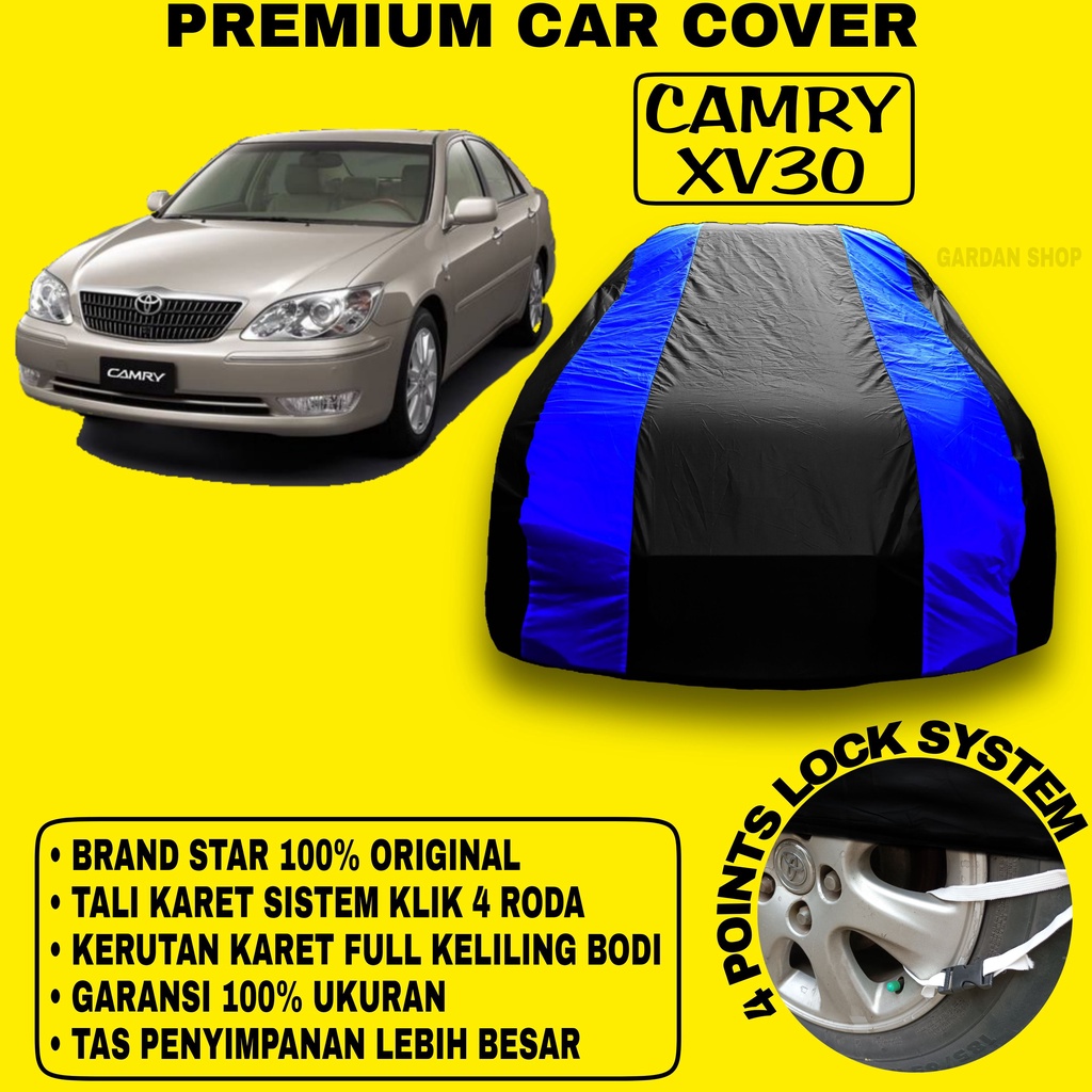 Body Cover CAMRY XV30 Sarung Strip BIRU Penutup Pelindung Selimut Bodi Mobil Camry Xv30 PREMIUM Blue