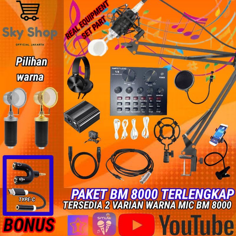 PAKET RECORDING MIC BM 8000 ORIGINAL TAFFSTUDIO TERLENGKAP