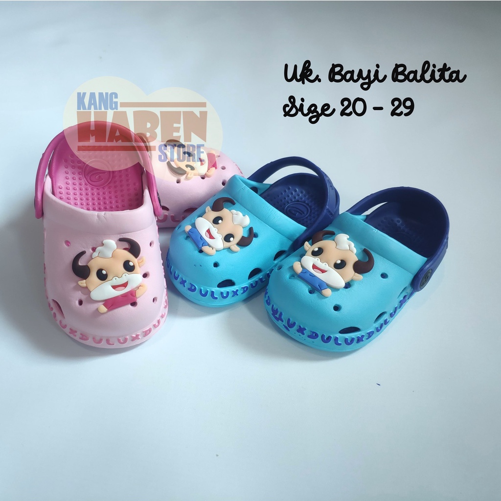 Sandal Baim Anak Bayi Cowok Cewek Karakter Kartun Sapi Lucu Sendal Dulux 358E 20-25