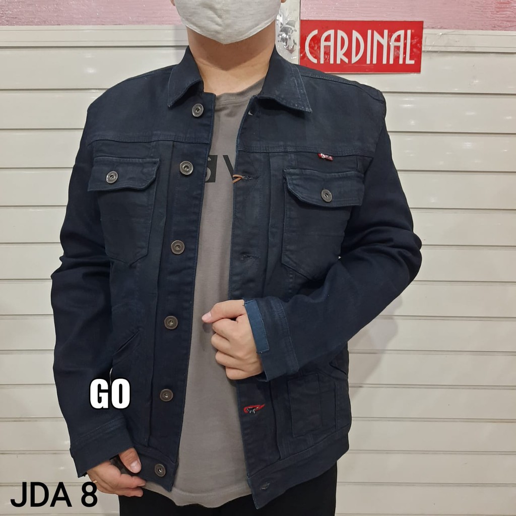 gof JDA CARDINAL JAKET JEANS Cowok Jaket Cowok Denim Bagus Jaket Pria Kancing