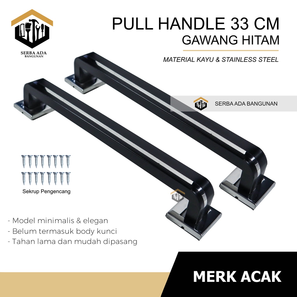 HANDLE PINTU TARIKAN PULL ( GAWANG NATURAL STAINLESS 33 CM ) PINTU DORONG UTAMA ROLLER KIPAS GAGANG)