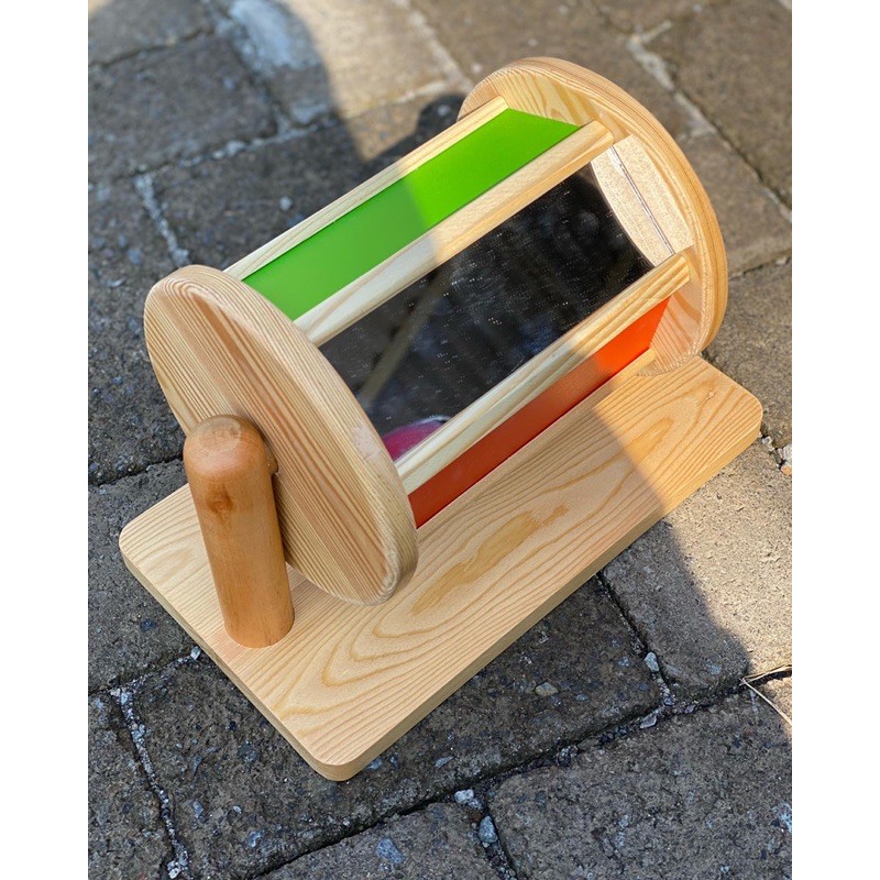 Mirror Spinning Drum Montessori Baby Aparatus