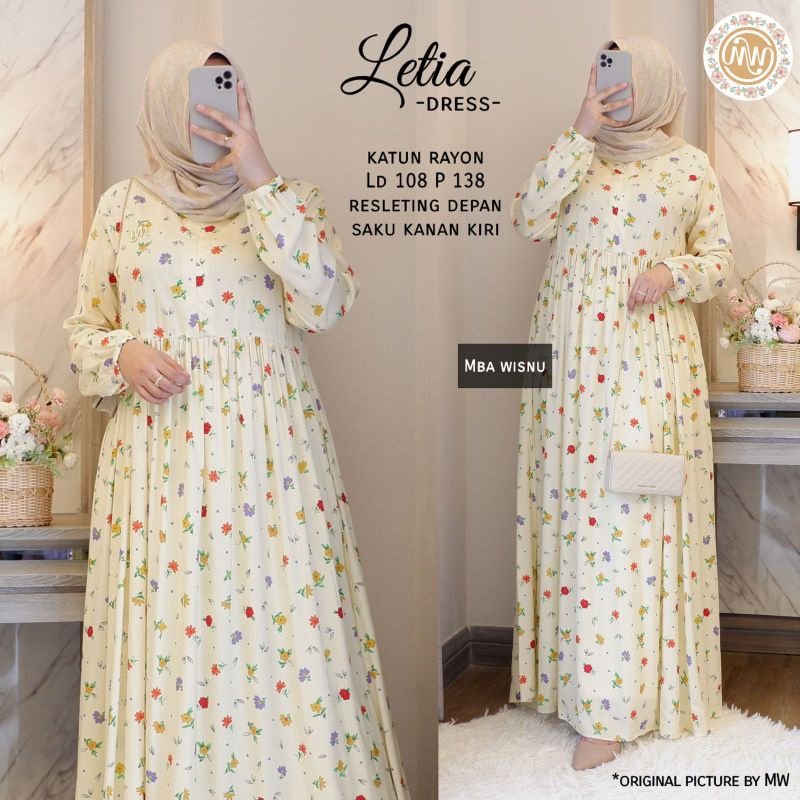 Dania/Letia/Rumie/Marsha Dress Rayon Mba Wisnu LD 108 /daily gamis
