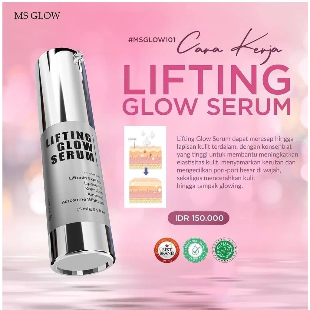 SERUM MS GLOW ACNE SERUM WHITENING GOLD SERUM LIFTING PEELING SERUM GOLD LUMINOUS READY MS GLOW-serum lifting