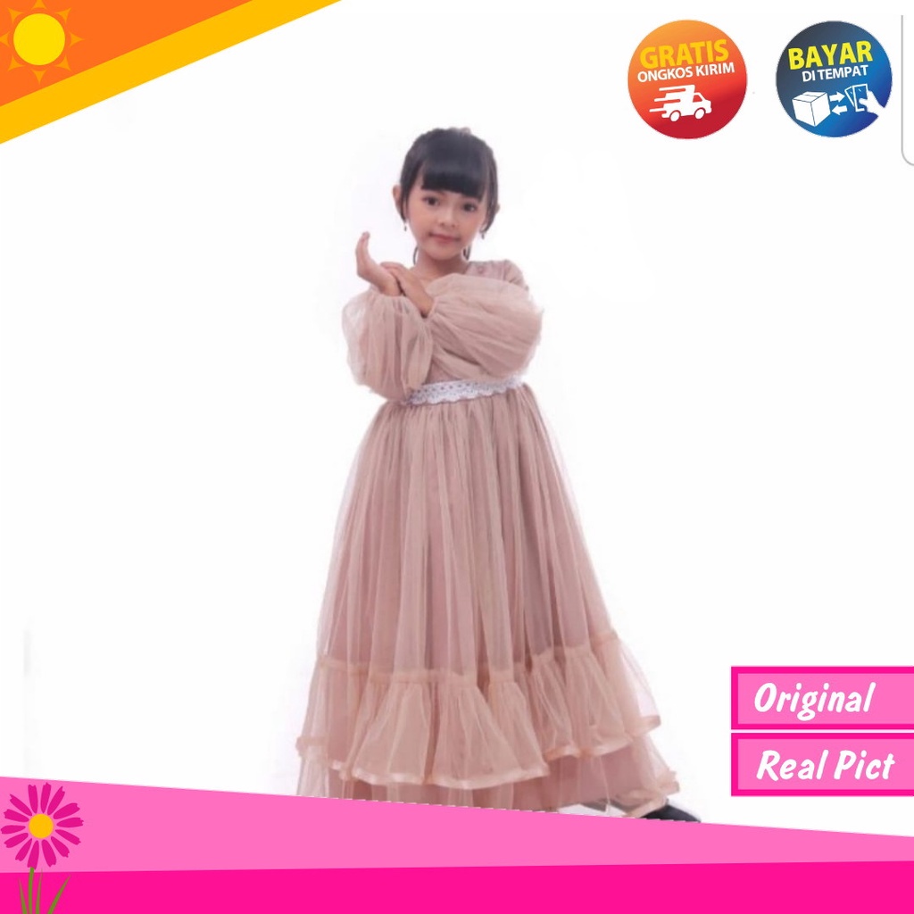 baju gaun anak perempuan | gamis pesta mewah warna mocca | gamis anak perempuan | dress anak perempuan | baju gamis anak | baju gamis anak perempuan | gaun pesta anak perempuan