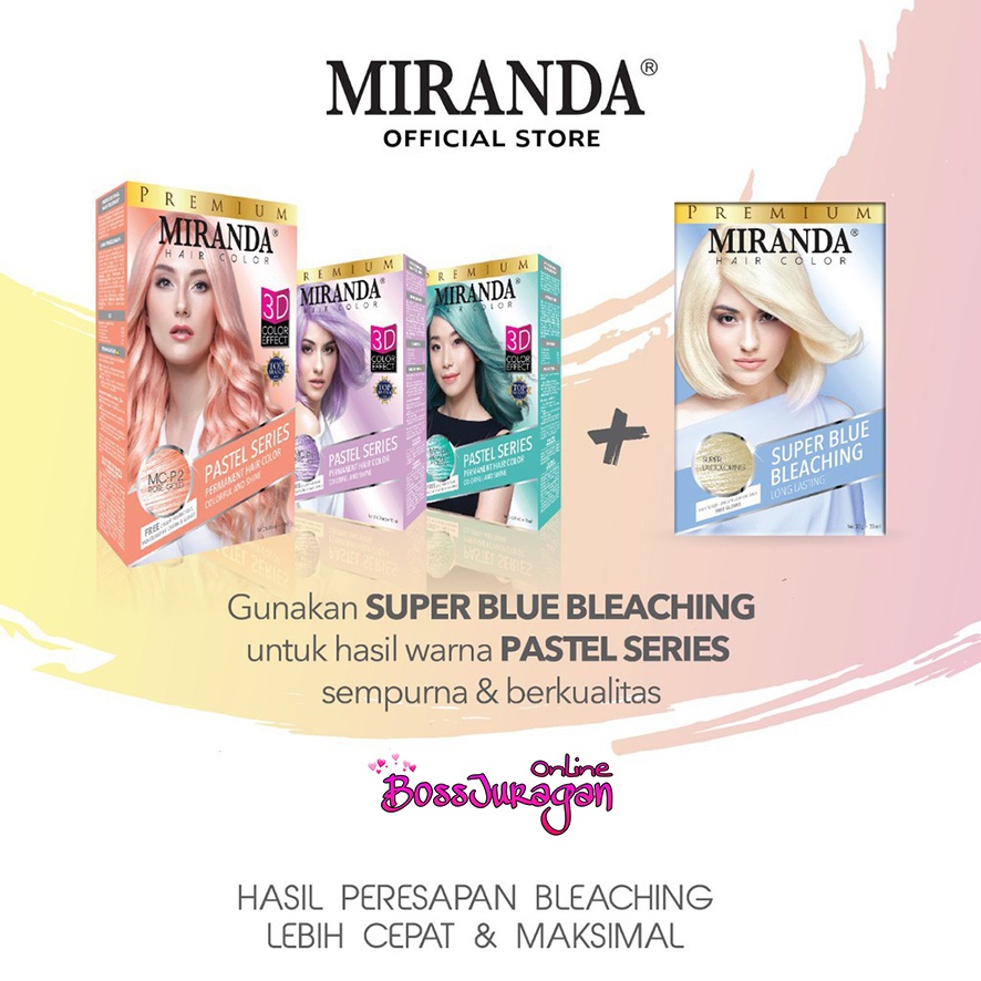 (BOSS) MIRANDA PASTEL SERIES - Miranda Hair Color (Cat Rambut Permanen / Pewarna Rambut) Pastel Series 30ML