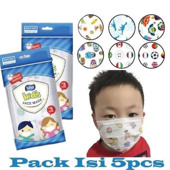 MASKER SENSI KIDS FACE MASK HEADLOOP 5's / MASKER SENSI ANAK ISI 5