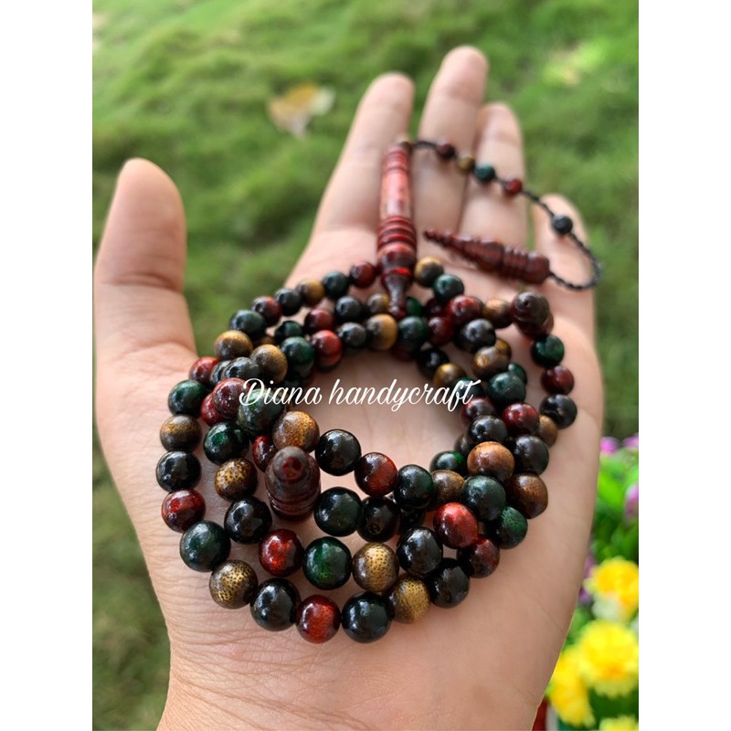 Tasbih kombinasi Tali arus / Tasbih muslim tali arus variasi 8 9mm / Tasbih Tali Arus Kombinasi