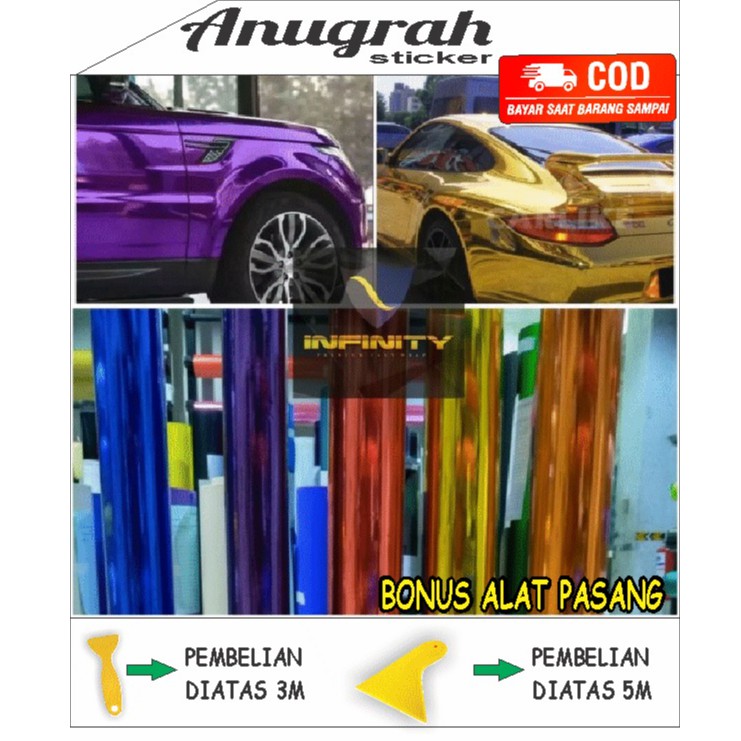 Stiker skotlet motor mobil chrome infinity