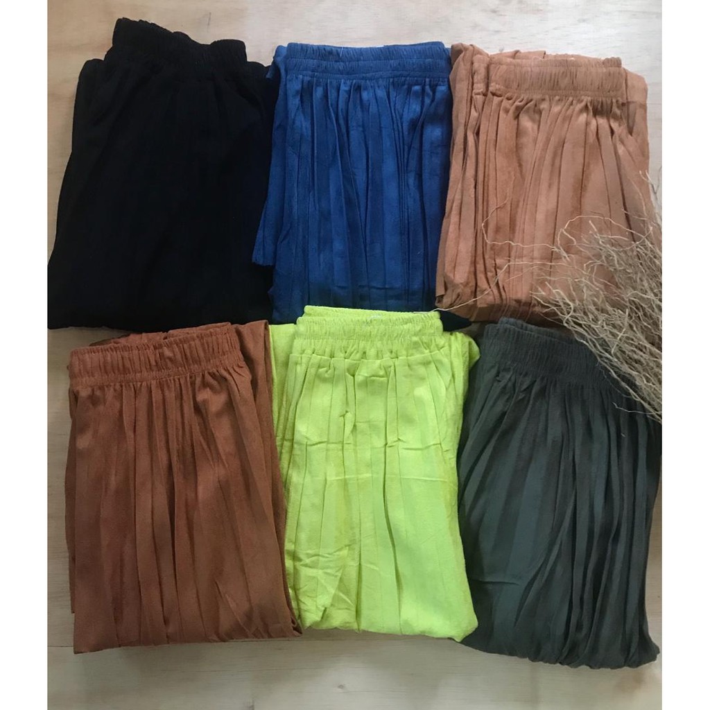 [UKURAN SEMATA KAKI] Rok Suede Import / Maxi Skirt Warna Pastel