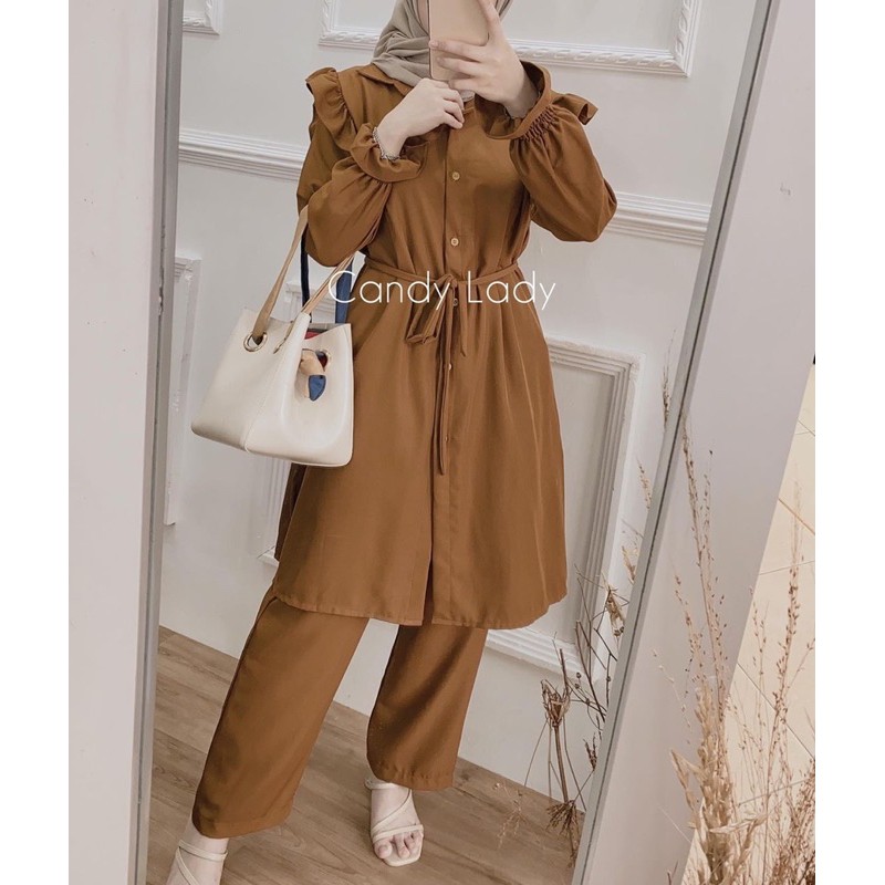 (AMD) ONE SET MENDY DAILY BUSUI WANITA TUNIK SET MOSCREPE