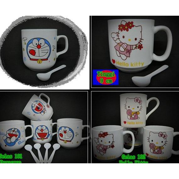 Gelas Cangkir Murah Keramik Doraemon - Mug Hello Kitty - Doraemon 191