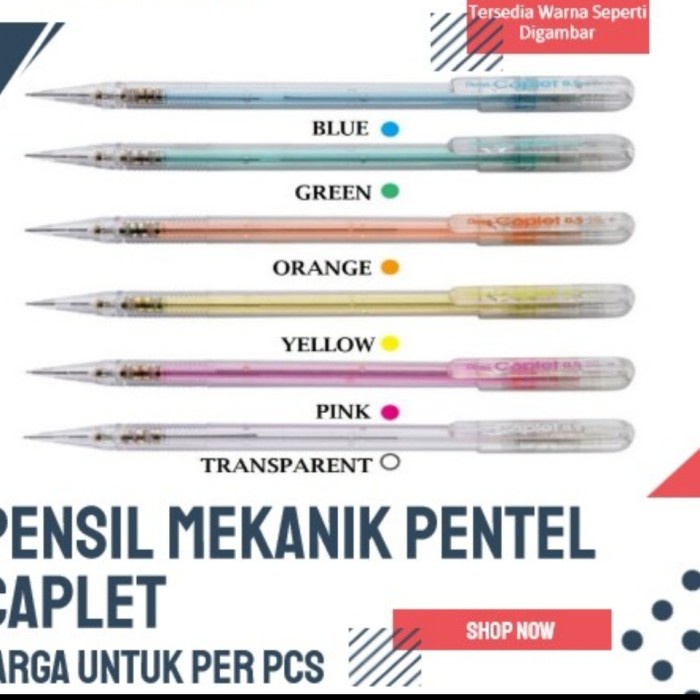 

Sale Pensil Mekanik Pentel Caplet 0-5 Terlaris