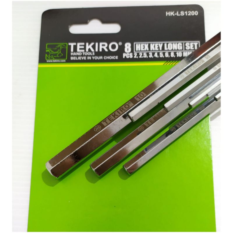 Tekiro HK-LS1200 Hex Key Long Set/Kunci L Set/Kunci L Panjang 8pcs