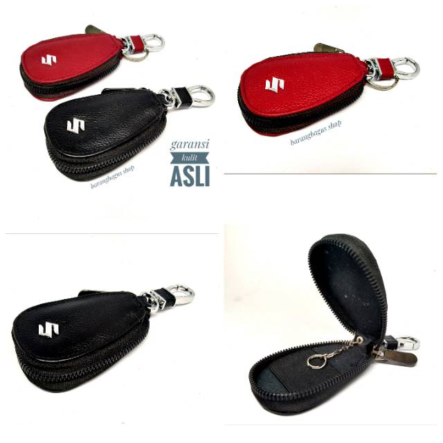 Hardcase /Dompet /Tempat Remote Mobil Kulit - Gantungan kunci Logo Suzuki