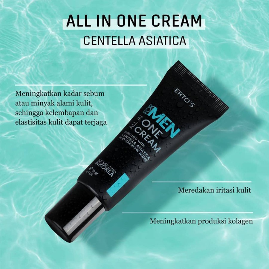 Pemutih Wajah Pria Ertos All In One Cream For Men Skin Care Original 100% BPOM