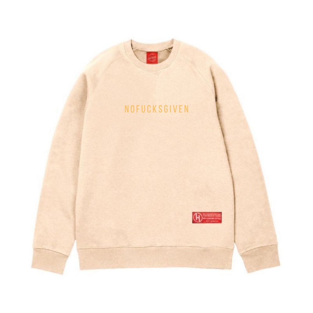 MONEY TALK / NSA CREWNECK 21148 CREWNECK ALEEJOE65 CREWNECK SIMPLE PRIA SIZE JUMBO WARNA CREAM