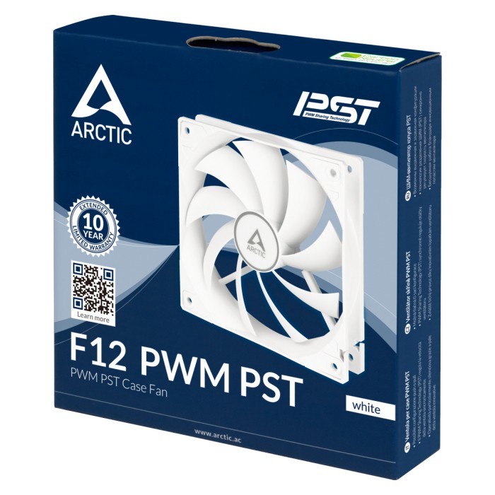 Fan ARCTIC F12 PWM PST - White - Single Pack - 120mm 12cm Case Fan