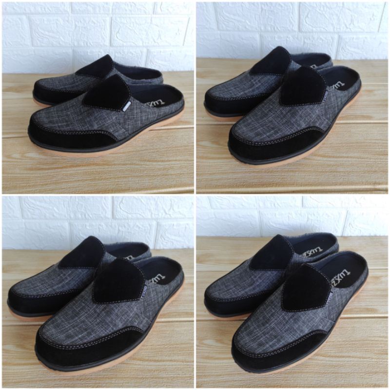 Bustong Pria Kulit Sintetis Premium Kasual Slip On Cowok Sol Karet Lentur Suede