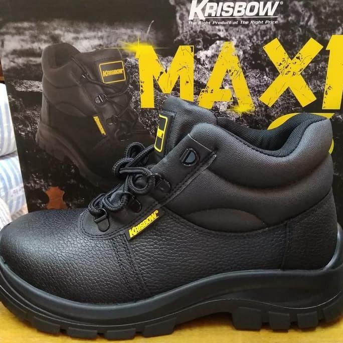 SEPATU SAFETY KRISBOW MAXI 6 INCH -HITAM - HITAM, 38
