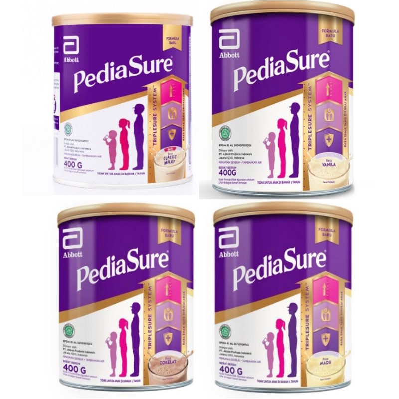 

(380g) PediaSure Triplesure Susu Formula Pertumbuhan Anak Clasic Cokelat Vanila Madu kaleng kecil