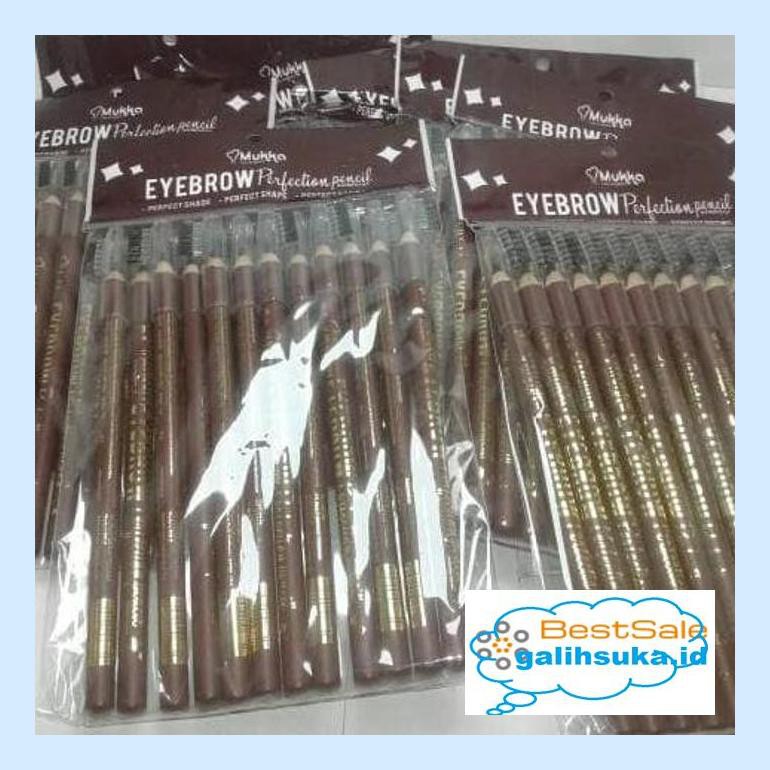 Eybr74 Eyebrow Pencil Mukka Coklat Bpom-Pensil Alis Mukka Sikat Brkitf