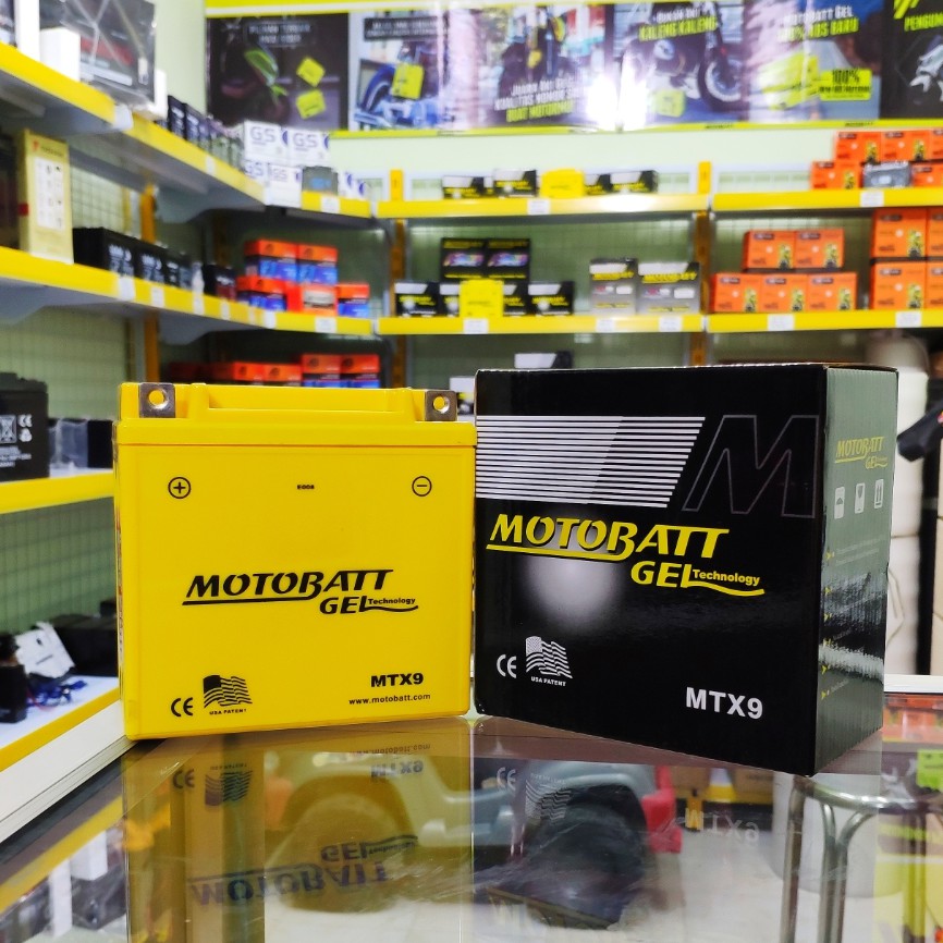 MOTOBATT MTX9 AKI GEL PULSAR 180 200 THUNDER TVS APACHE SUZUKI BAJAJ KAWASAKI SEPEDA MOTOR SPORT 12V