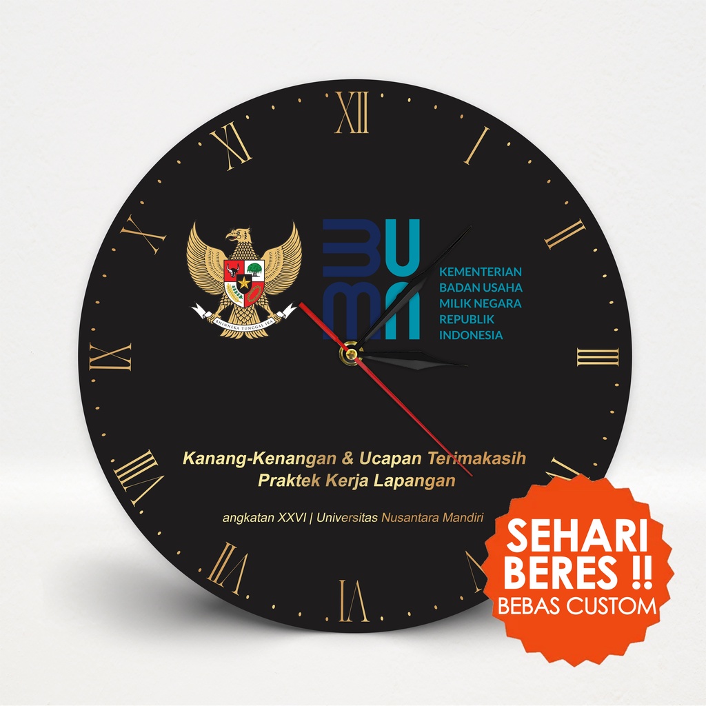 Jual Jam Dinding Custom Logo Instansi Cinderamata Souvenir Perusahaan