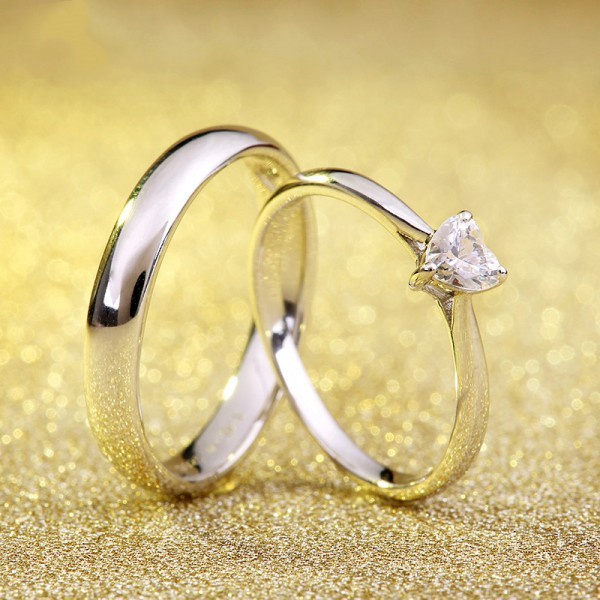 Cincin Kawin Cincin Hitam Nikah Silver Sepasang Perak 925 Wanita Asli Murni Kawin Pria Perak Emas Mu