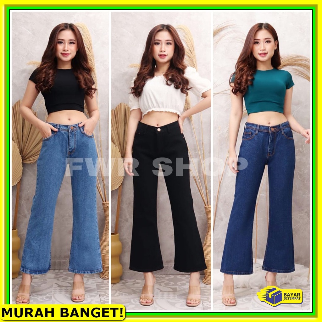 Celana Jins Cewek Kekinian Ukuran Jeans Levis Import Di Ed762 Bo  EN169 Fwr - Bf Cutbray Plain
