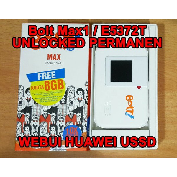 Modem Mifi Huawei Bolt Max1 / E5372s 3G 4G TDD2300 Unlocked PERMANEN CO1354 CN Comp