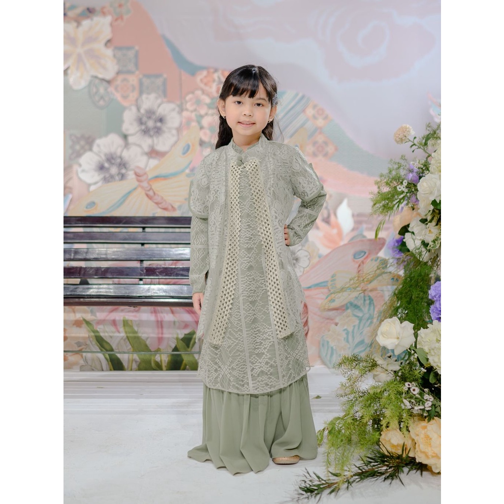 Claira Dress Anak Sage Green by Ainayya