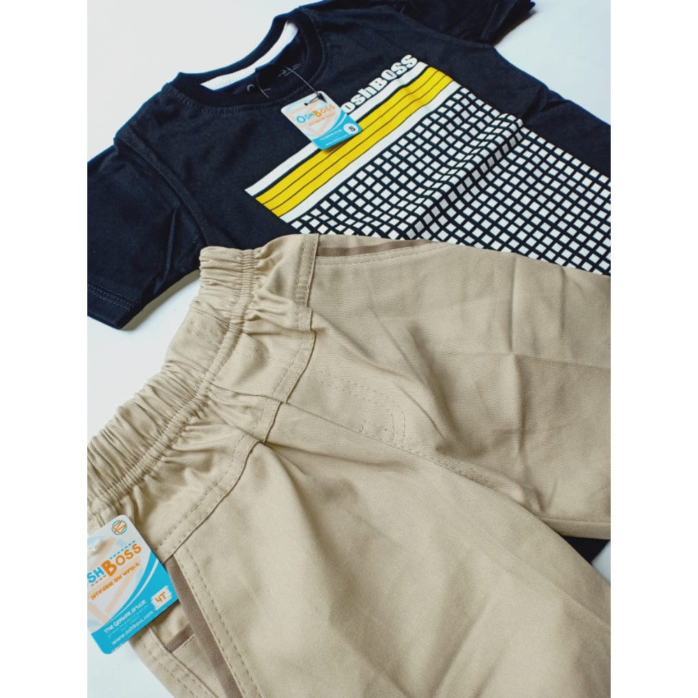 COD BAJU STELAN ANAK LAKI LAKI GAMBAR TITIK KUNING OSHBOSS  DAN CINO PENDEK 1-6 TAHUN-1