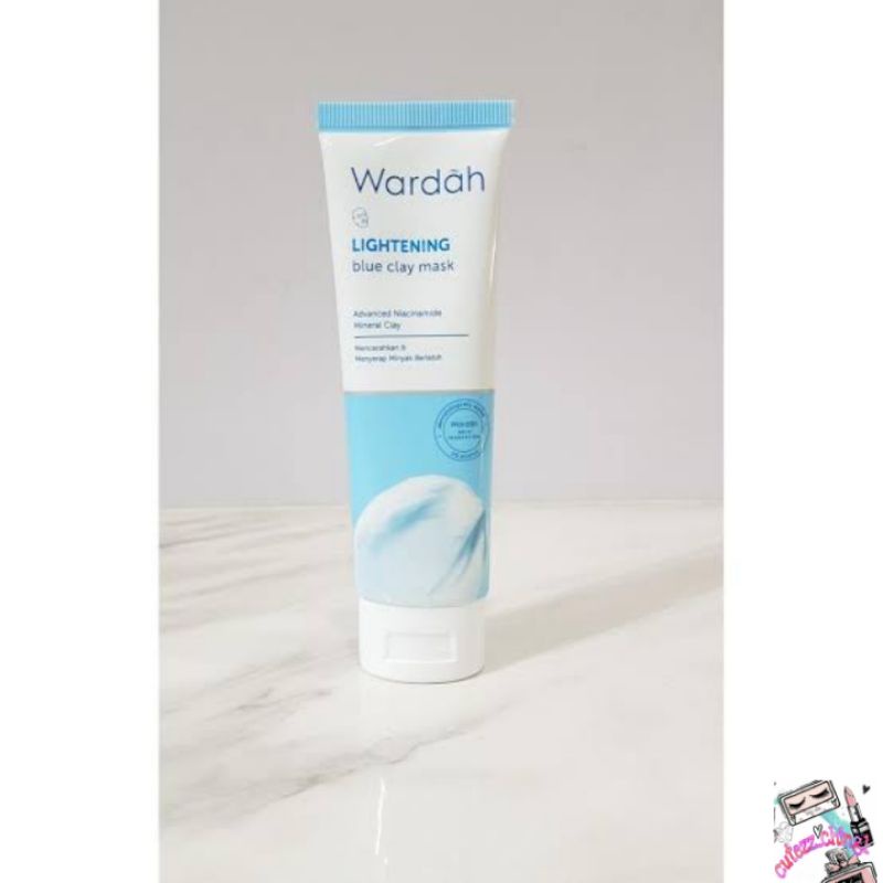 ☃Cutezz_Ching1☃Wardah Lightening Blue Clay Mask 50ml - advanced niacinamide ( mencerahkan)