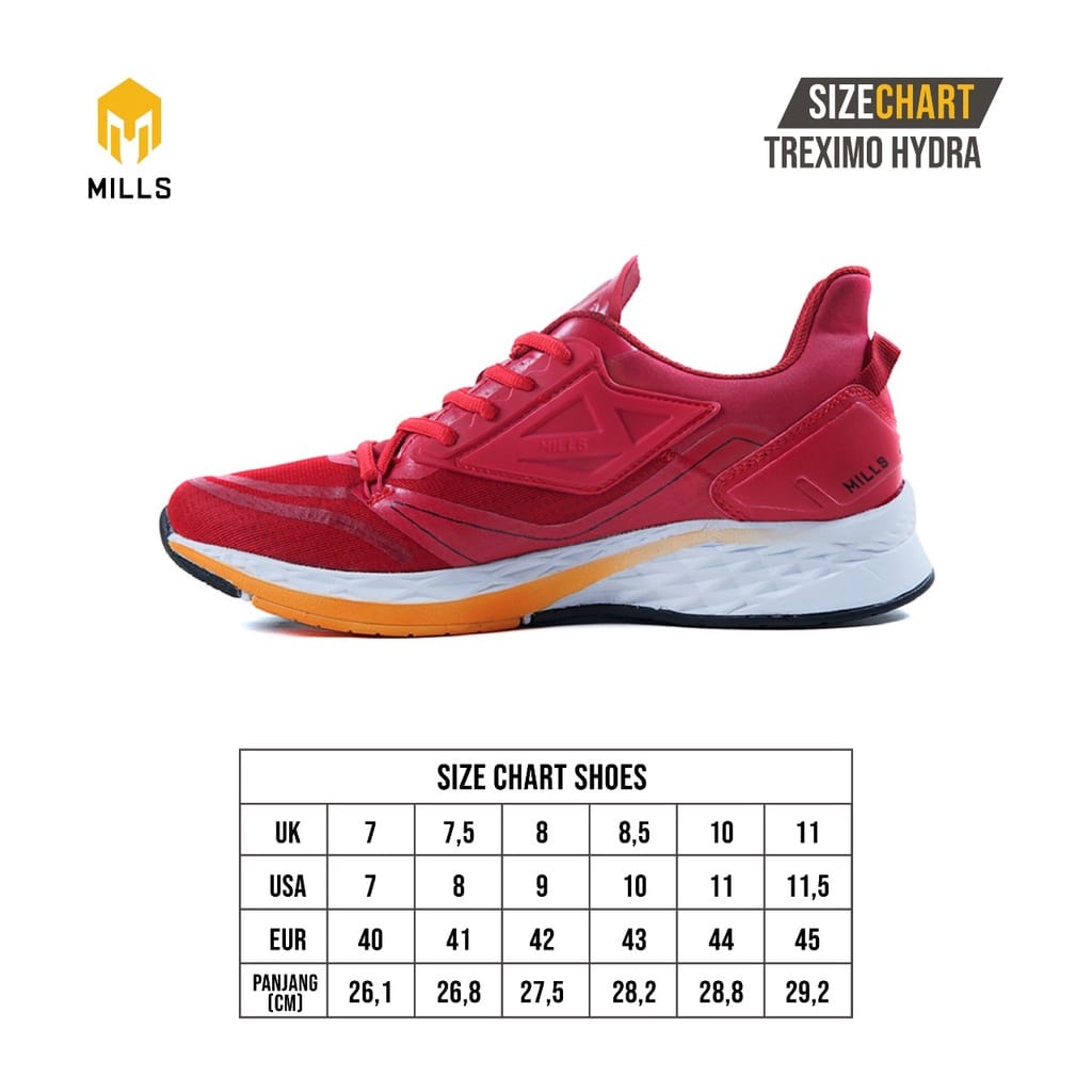 MILLS SEPATU 9100205 TREXIMO HYDRA WHITE-RED-GOLD ORIGINAL