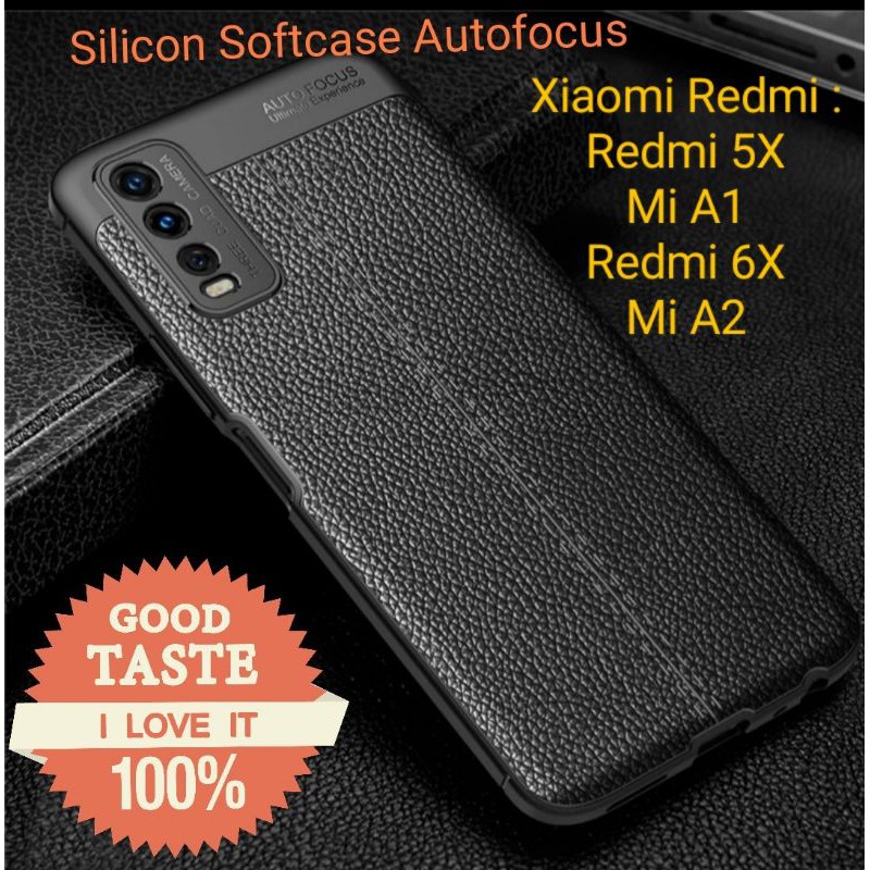 Xiaomi Redmi 5X Mi A1 6X Mi A2 Silicon Autofocus Leather Softcase Casing Cover TPU Kulit jeruk