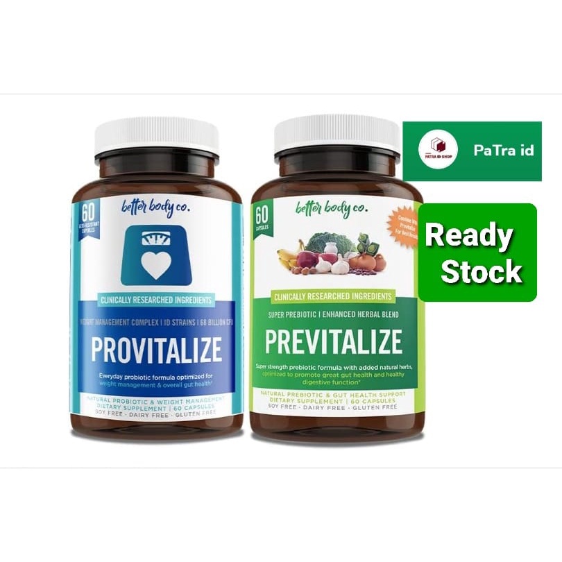 Better Body Co.  Provitalize & Previtalize Bundle - Natural Menopoause Probiotic And Prebiotic Slim 