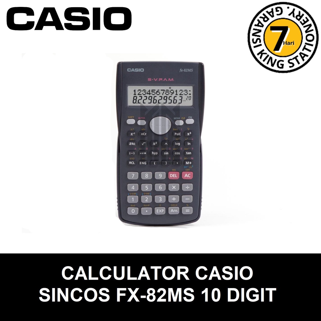

KALKULATOR / CALCULATOR CASIO FX-82MS-10D (10 DIGIT) ORIGINAL