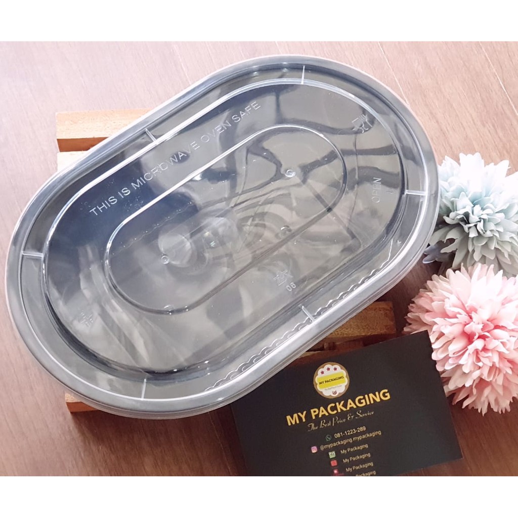 NEW Thinwall HITAM 750 ml OVAL Container Microwaveable 750ml