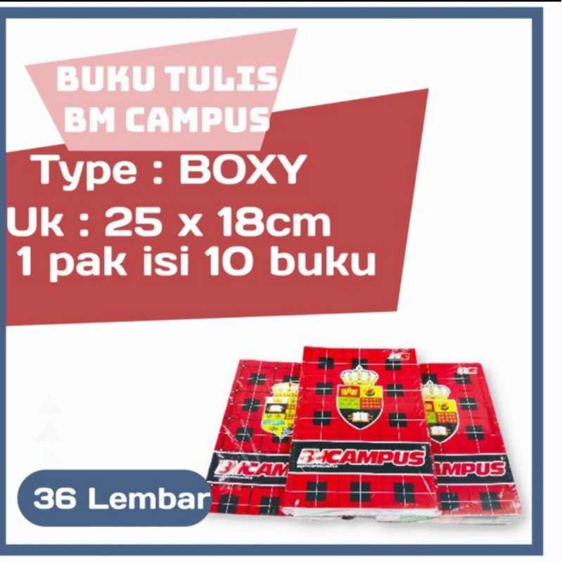 

Buku tulis Campus Bmc 36 lembar ( 1pak/10buku )